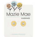 "Center Court : Gold CZ Sunburst Stud Mazie Mae Earrings - Center Court : Gold CZ Sunburst Stud Mazie Mae Earrings"