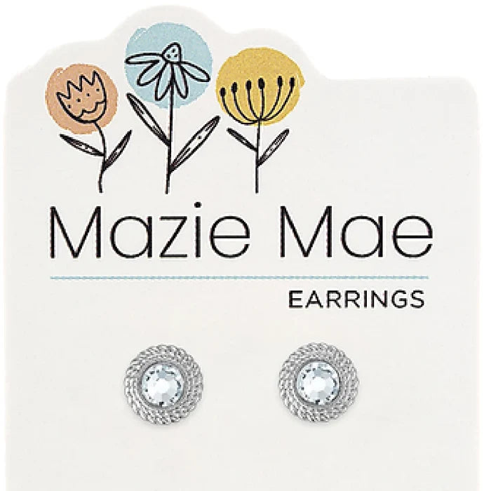 White gold maze mae earrings featuring a unique, intricate pattern, perfect for adding elegance to any outfit.