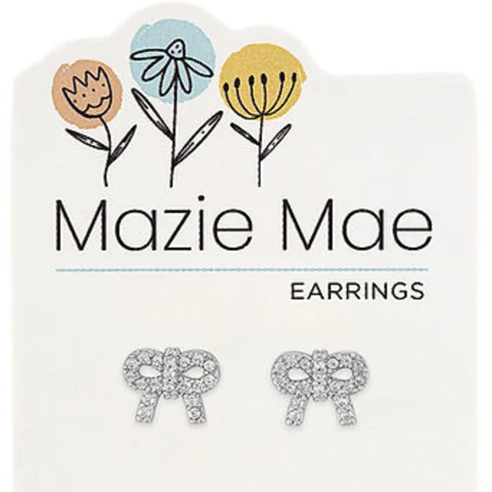 Stylish earrings adorned with a charming bow detail.