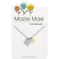 Center Court: Silver CZ Clover & Horseshoe Mazie Mae Necklace - Center Court: Silver CZ Clover & Horseshoe Mazie Mae Necklace