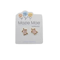 Mazie Mae turtle stud earrings featuring a polished turtle design for coastal-inspired everyday wear and thoughtful gifting.