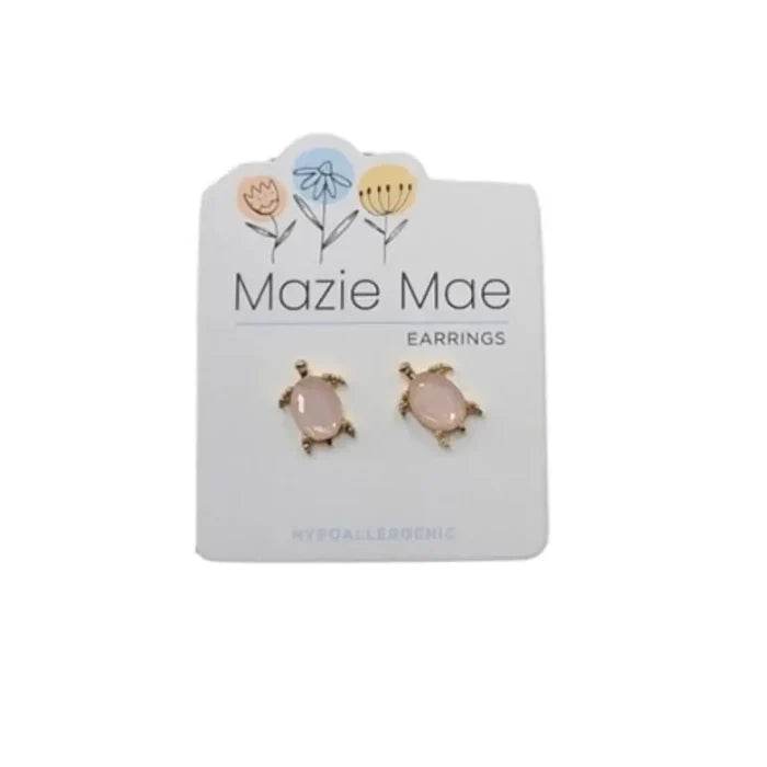 Mazie Mae turtle stud earrings featuring a polished turtle design for coastal-inspired everyday wear and thoughtful gifting.