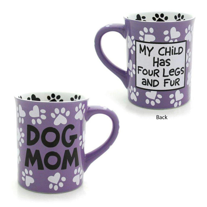 vibrantly colored mug with paw prints is for the dog mom who treats her fur babies like her own children.