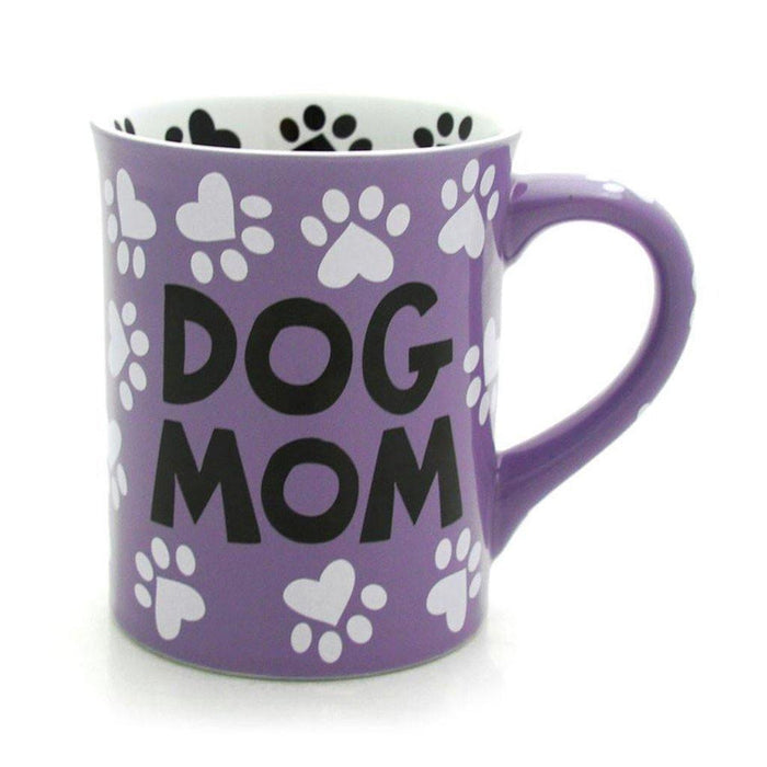 vibrantly colored mug with paw prints is for the dog mom who treats her fur babies like her own children.