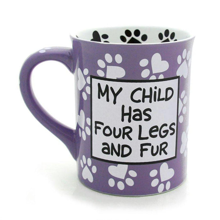 vibrantly colored mug with paw prints is for the dog mom who treats her fur babies like her own children.