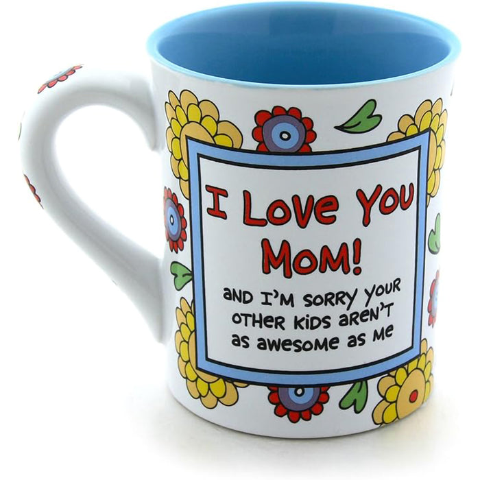 white ceramic body, blue interior, and a sweet floral pattern, it blends style and humor effortlessly.