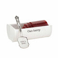 Mud Pie Can-Berry Dish Set featuring a white ceramic dish shaped like a tin can with “Can-berry” text and a silver server engraved with “Slice’n Serve,” holding sliced cranberry sauce.
