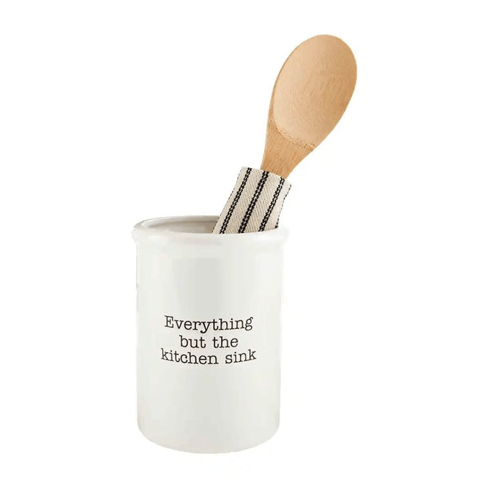 "Mud Pie : Utensil Holder And Towel Set -"