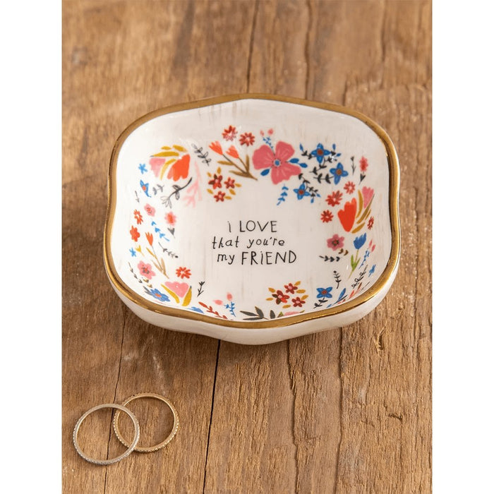 "Natural Life : Antiqued Trinket Bowl - Friend - Natural Life : Antiqued Trinket Bowl - Friend - Annies Hallmark and Gretchens Hallmark, Sister Stores"