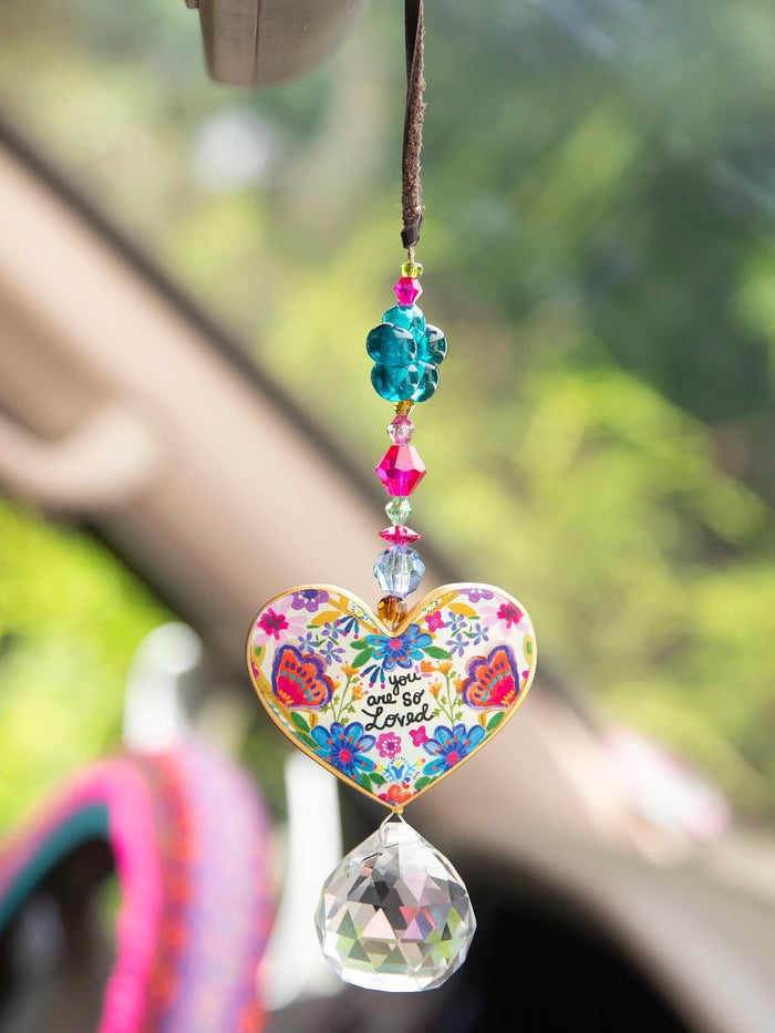 Natural Life : Sun Catcher Car Charm - You Are So Loved Heart - Natural Life : Sun Catcher Car Charm - You Are So Loved Heart