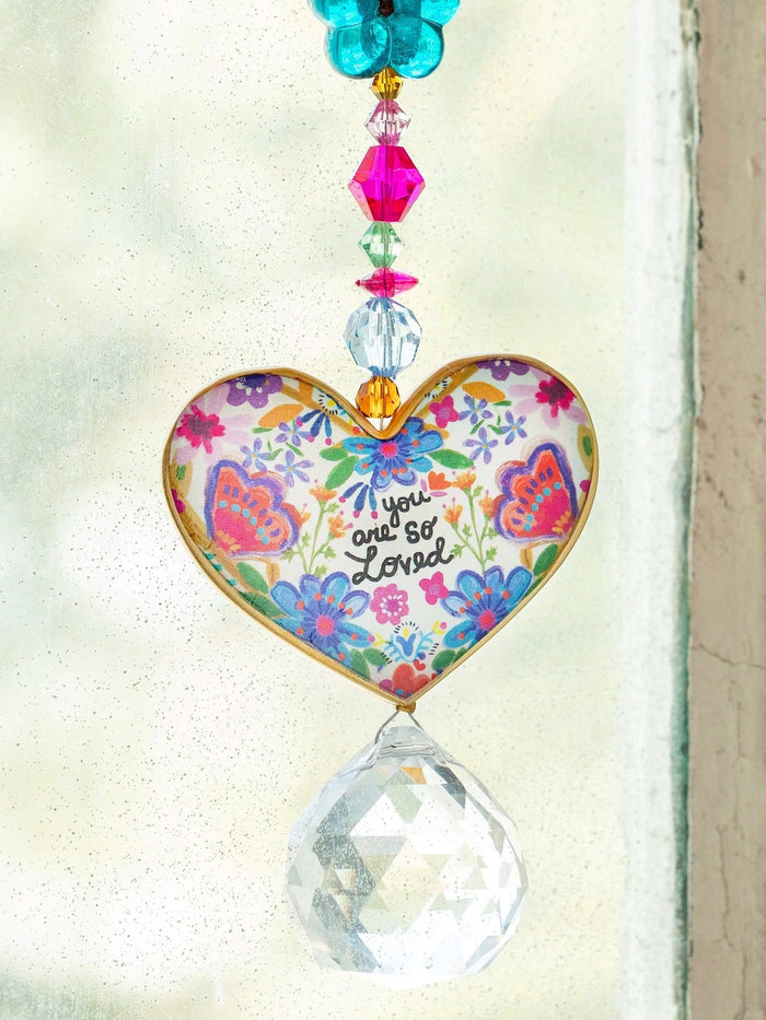 Natural Life : Sun Catcher Car Charm - You Are So Loved Heart - Natural Life : Sun Catcher Car Charm - You Are So Loved Heart