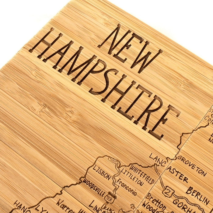 "New Hampshire State Puzzle 4 Piece Bamboo Coaster Set with Case -"
