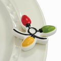 This Nora Fleming Get Lit - Hand-Painted Ceramic Christmas Decor brings a festive glow to any Nora Fleming platter or serving piece.