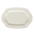 Nora Fleming White ceramic rectangle platter with wavy edge on a white background
