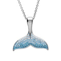 Ocean : Blue Whale Tail Necklace With Crystals - Sterling Silver - Ocean : Blue Whale Tail Necklace With Crystals - Sterling Silver