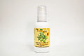 Bottle of organic olive oil with a label on a white background