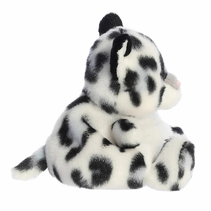 Palm Pals Kaia Snow Leopard plush side profile with soft bean-filled body