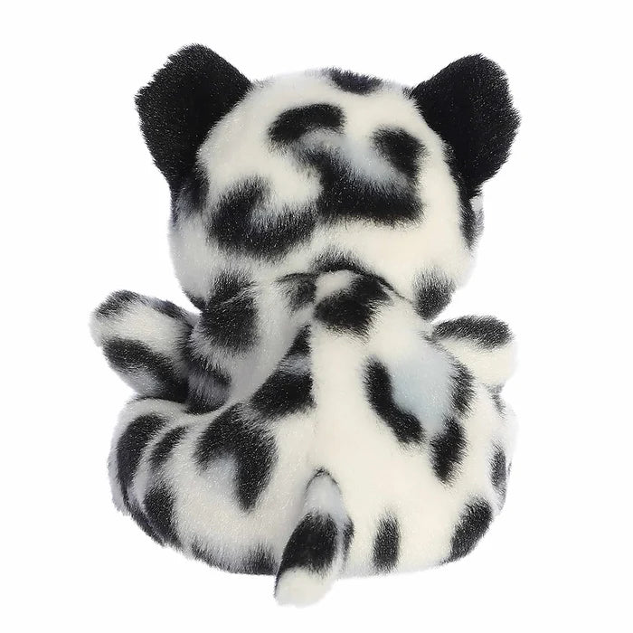 Palm Pals Kaia Snow Leopard plush showing back with spotted white fur