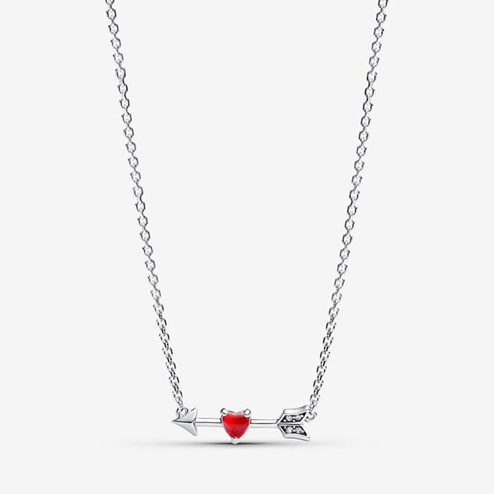 PANDORA : Arrow & Murano Glass Heart Necklace - PANDORA : Arrow & Murano Glass Heart Necklace