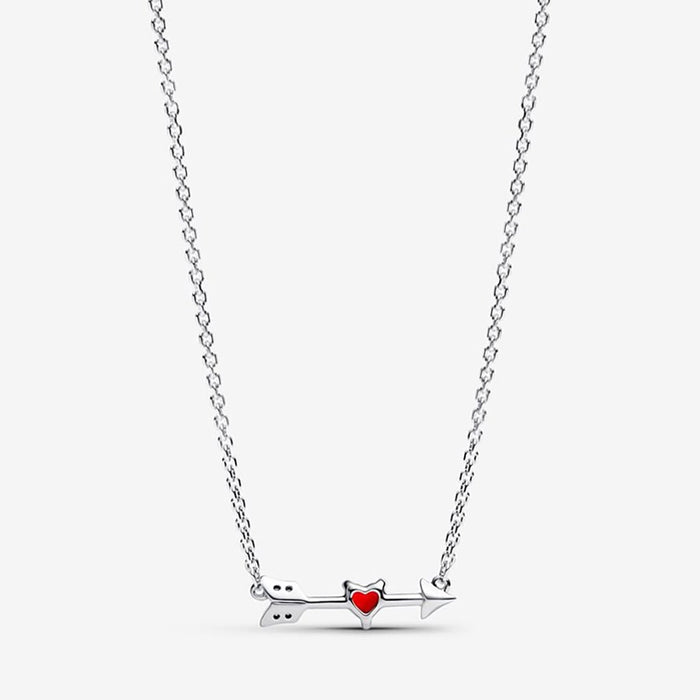 PANDORA : Arrow & Murano Glass Heart Necklace - PANDORA : Arrow & Murano Glass Heart Necklace