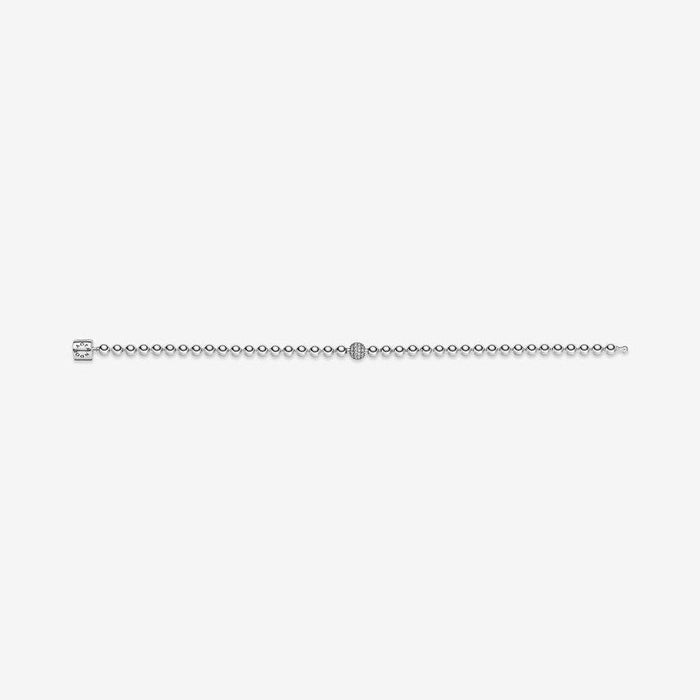 "PANDORA : Beads & Pavé Bracelet (3 Asstd Sizes) -"