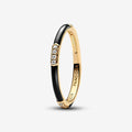 Pandora- Black Enamel & Stones Ring - Pandora ring - Pandora near me - Gifts for her
