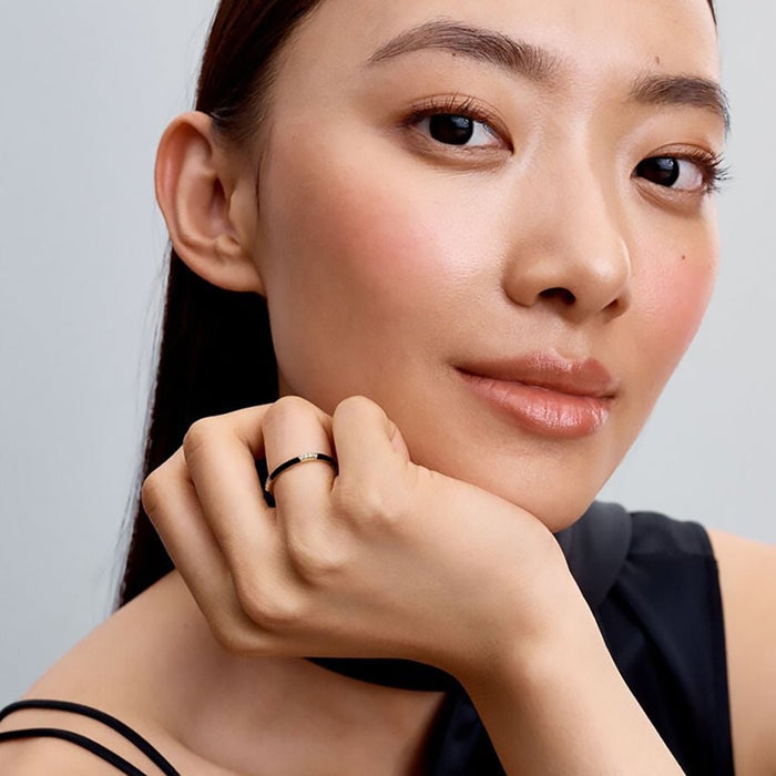 Pandora- Black Enamel & Stones Ring - Pandora ring - Pandora near me - Gifts for her