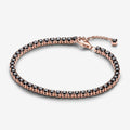 PANDORA : Black Sparkling Tennis Bracelet - Rose Gold Plated - PANDORA : Black Sparkling Tennis Bracelet - Rose Gold Plated