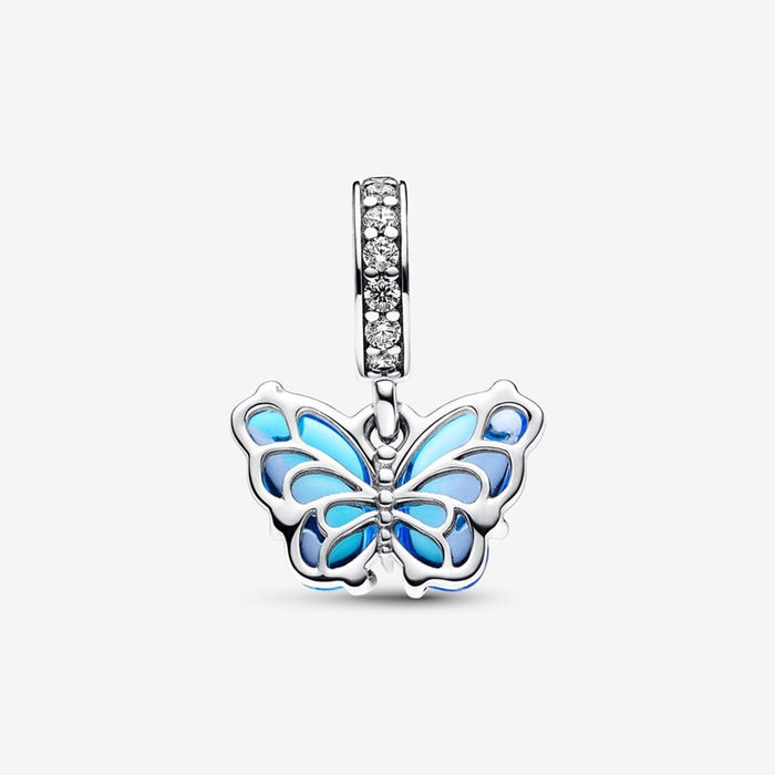 "PANDORA : Blue Murano Glass Butterfly Dangle Charm - PANDORA : Blue Murano Glass Butterfly Dangle Charm"