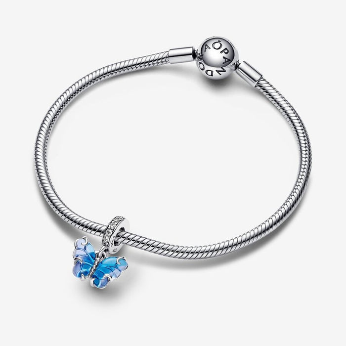 "PANDORA : Blue Murano Glass Butterfly Dangle Charm - PANDORA : Blue Murano Glass Butterfly Dangle Charm"