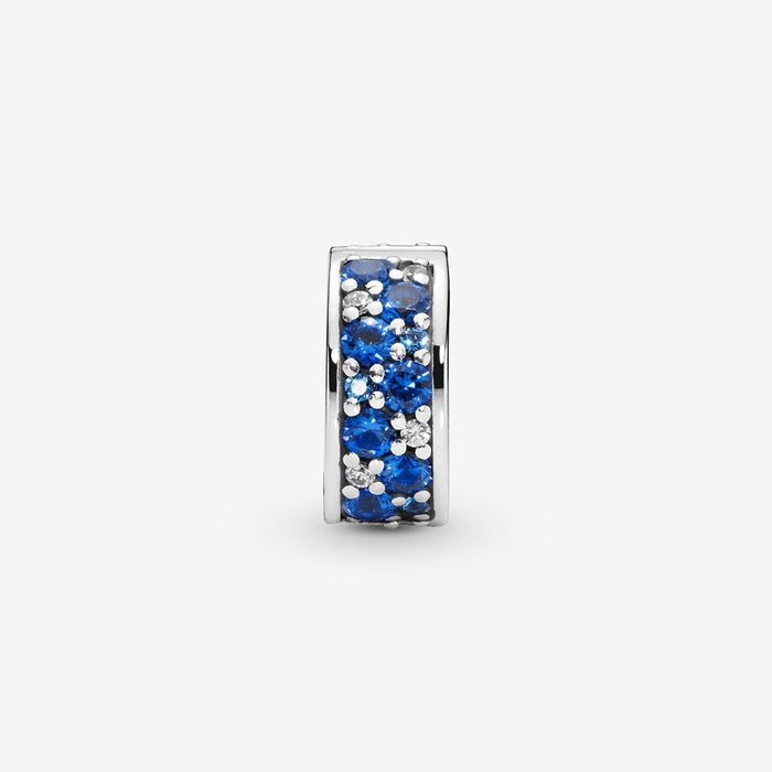 "PANDORA : Blue Pavé Clip Charm -"