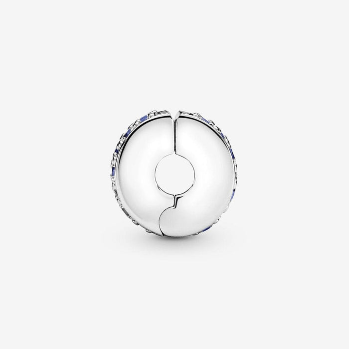 "PANDORA : Blue Pavé Clip Charm -"