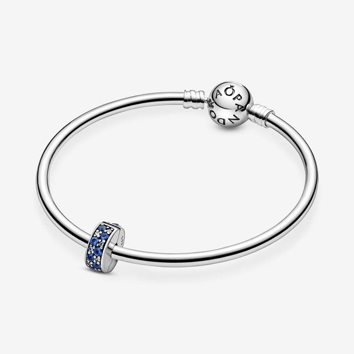 "PANDORA : Blue Pavé Clip Charm -"
