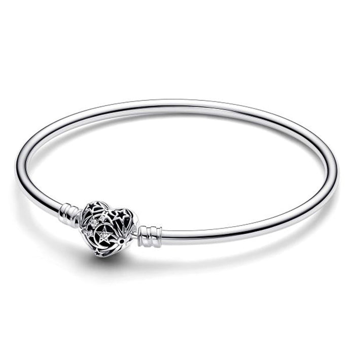 Pandora bracelet-Celestial Heart Clasp Bangle Bracelet - Pandora near me
