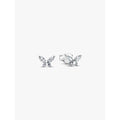 Pandora clear butterfly stud earrings front view with clear sparkling stones