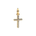 The Pandora Cross Dangle Charm in Gold brings a timeless symbol of faith to your bracelet stack.