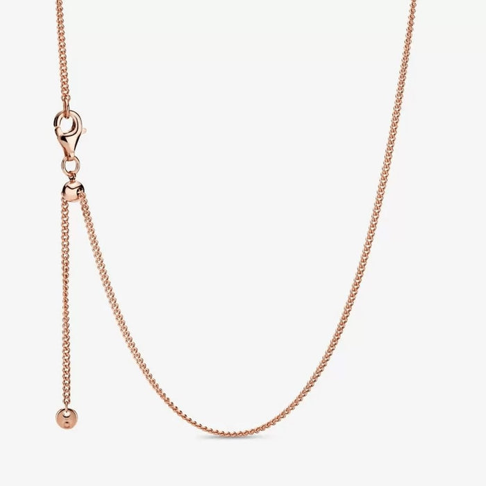 "PANDORA : Curb Chain Necklace - Rose Gold Plated (23.6\") -"
