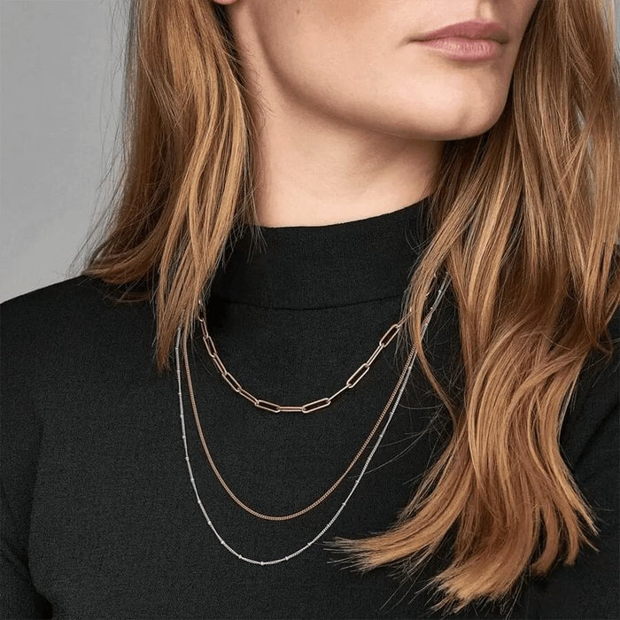 "PANDORA : Curb Chain Necklace - Rose Gold Plated (23.6\") -"