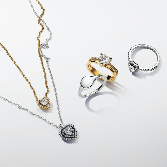 PANDORA : Double Band Heart Ring - Gold - PANDORA : Double Band Heart Ring - Gold