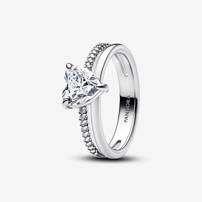 PANDORA : Double Band Heart Ring - PANDORA : Double Band Heart Ring