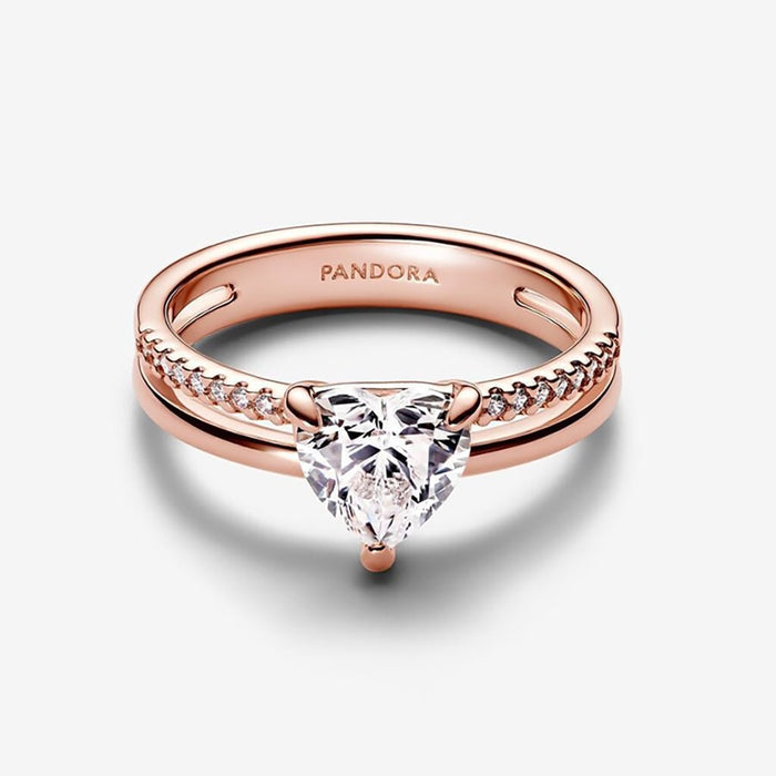 Pandora - Double Band Heart Ring - Pandora ring - Promise ring - Rose gold ring - Pandora near me - gifts for her - gift ideas for her