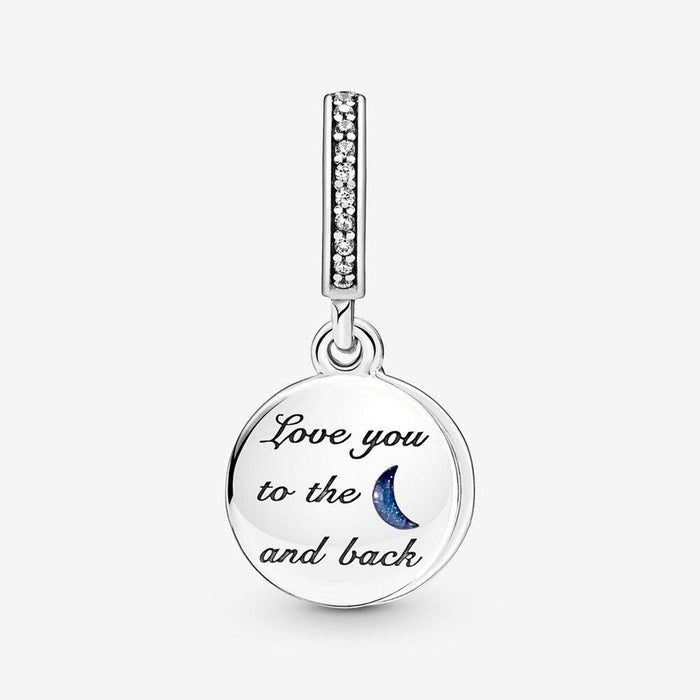 "PANDORA : Double Dangle Tree & Galaxy Moon Charm -"