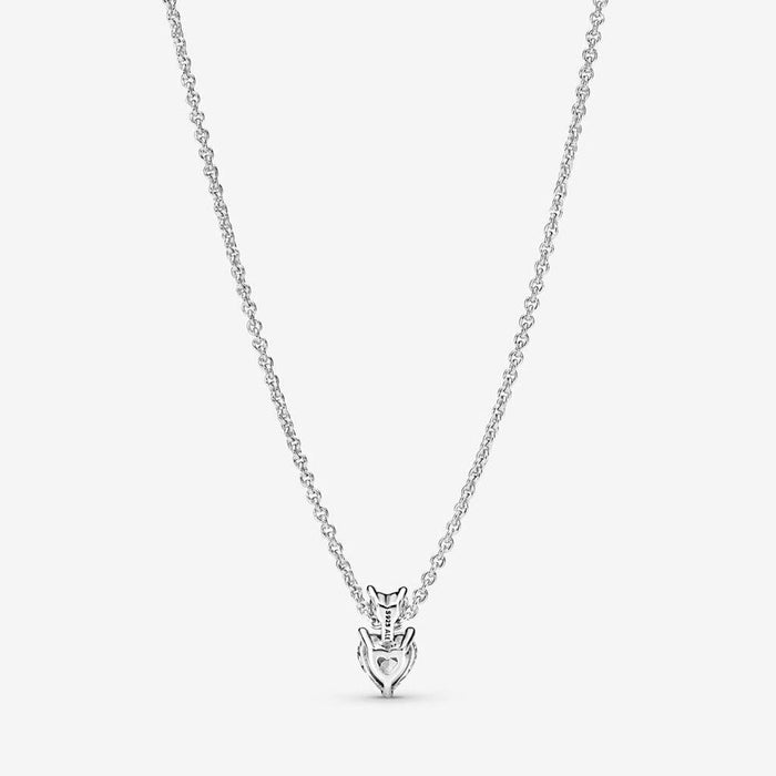 "PANDORA : Double Heart Pendant Sparkling Collier Necklace -"