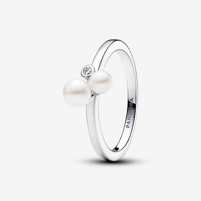 PANDORA : Duo Treated Freshwater Cultured Pearls Ring - Sterling Silver - PANDORA : Duo Treated Freshwater Cultured Pearls Ring - Sterling Silver