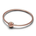 PANDORA : Pandora Moments Encircled Clasp Bangle - Rose Gold - PANDORA : Pandora Moments Encircled Clasp Bangle - Rose Gold