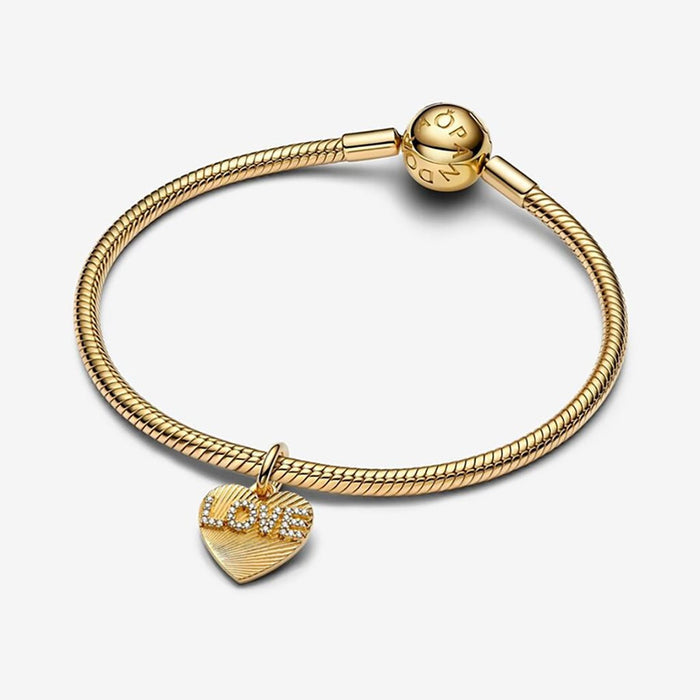 PANDORA : Engravable Love Heart Dangle Charm - PANDORA : Engravable Love Heart Dangle Charm