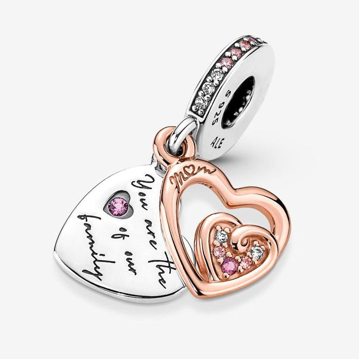 "PANDORA : Entwined Infinite Hearts Double Dangle Charm -"