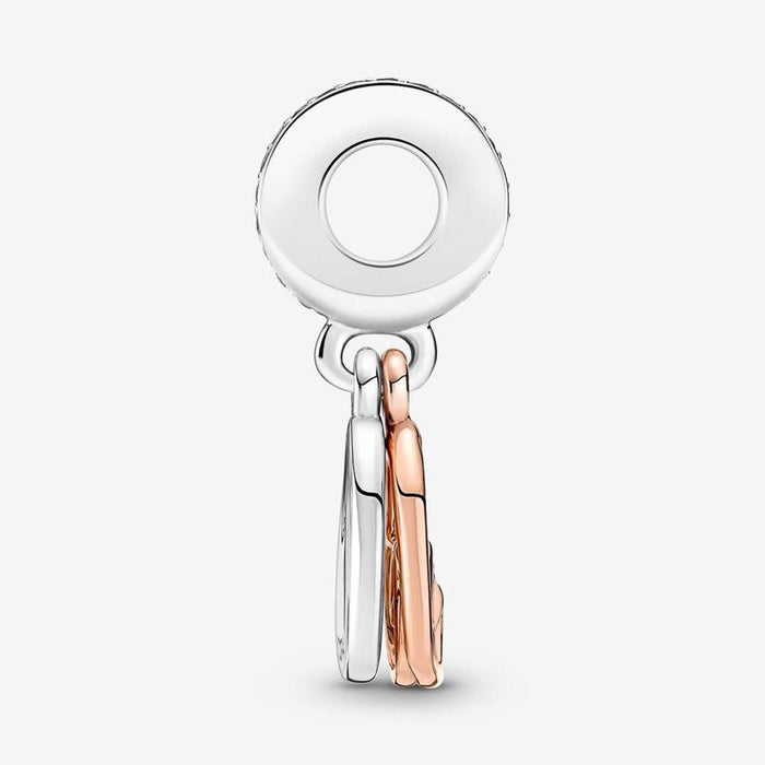 "PANDORA : Entwined Infinite Hearts Double Dangle Charm -"