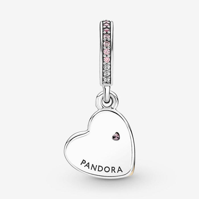 "PANDORA : Entwined Infinite Hearts Double Dangle Charm -"