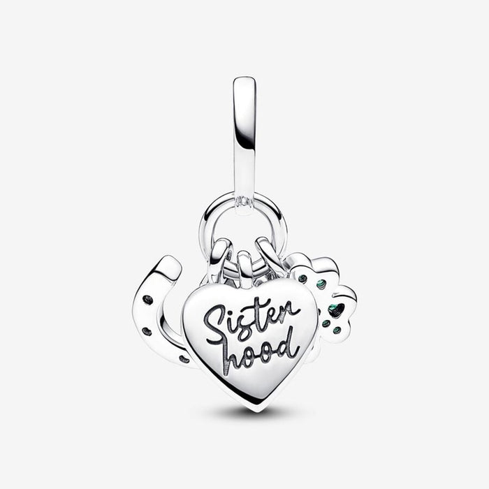PANDORA : Four Leaf Clover, Heart and Horseshoe Triple Dangle Charm - PANDORA : Four Leaf Clover, Heart and Horseshoe Triple Dangle Charm